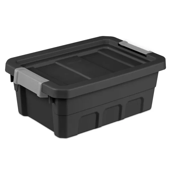 Sterilite 4 Gal Stacker Tote, Black