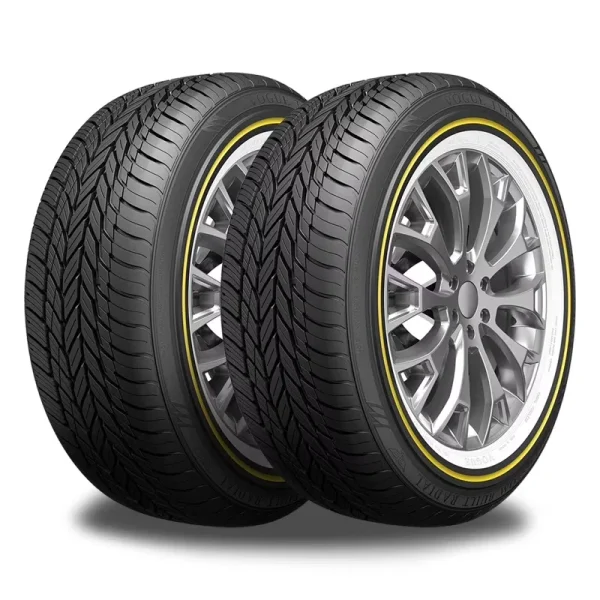 2 Vogue Tyres Custom Built Radial 235/55R17 99H White/Gold Sidewall Tires 460AA 0.3080.931 / 235/55/17 / 2355517