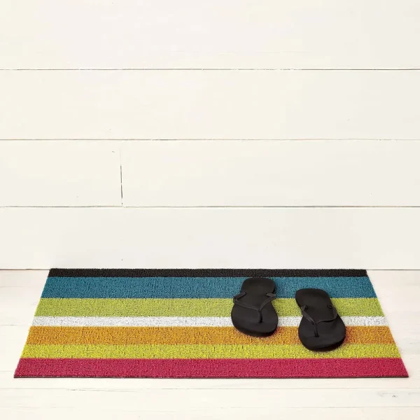 Chilewich Bold Stripe Shag Doormat - Multi