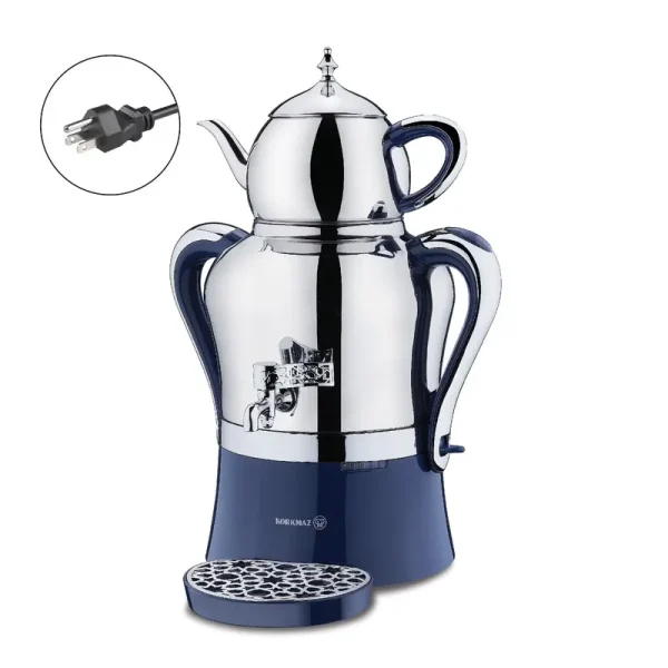 Korkmaz Hanedan Premium Silver 18/10 Cr - Ni Stainless Steel Dishwasher Safe Electric Tea Maker