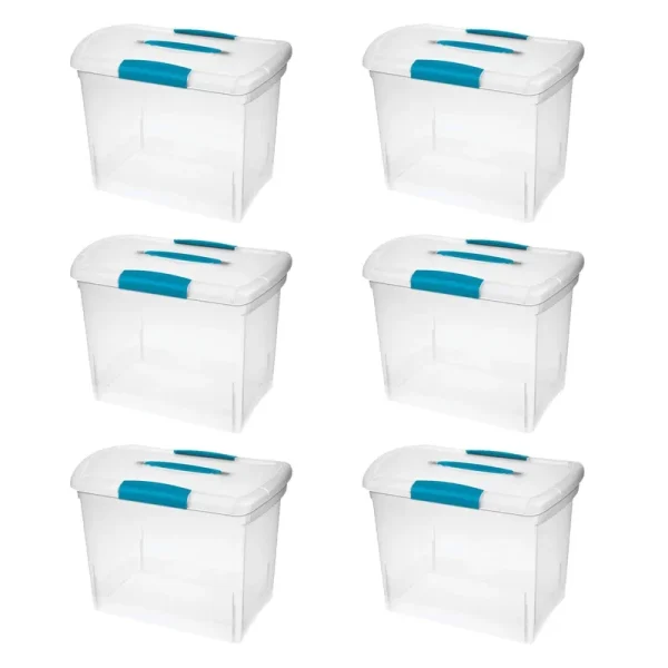 Sterilite Large Nesting ShowOffs Clear File Box w/ Latches (6 Pack)