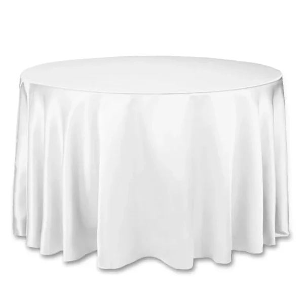 Linentablecloth 108-Inch Round Satin Tablecloth White