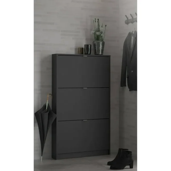 Orren Ellis 9 Pair Shoe Storage Cabinet Orren Ellis Finish Matte Black
