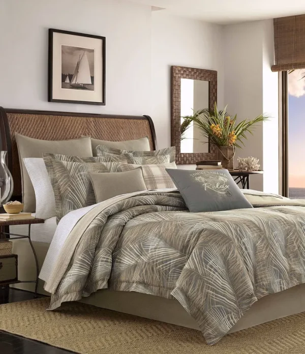 Tommy Bahama Raffia Palms Comforter Set, California King, Brown
