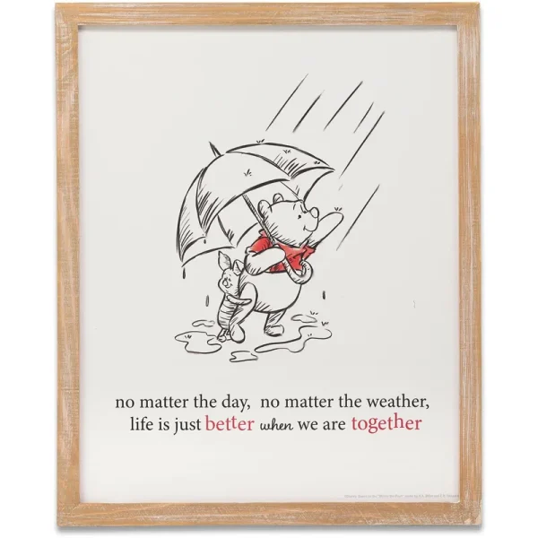 Open Road Brands Disney's Winnie The Pooh Better Together Wood Framed Wall Decor - One Size Fits All