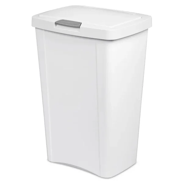 Sterilite 13 Gal White Touch Top Wastebasket