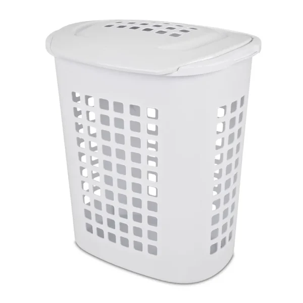 Sterilite 2.3 Bushel White Lift-Top Laundry Hamper