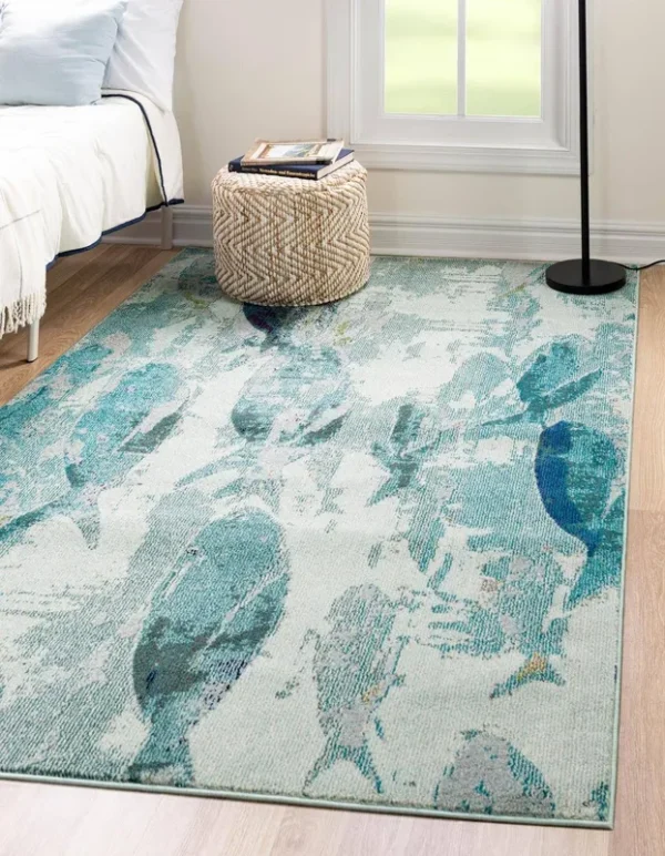Unique Loom Positano Light Blue 4 ft. x 6 ft. Area Rug