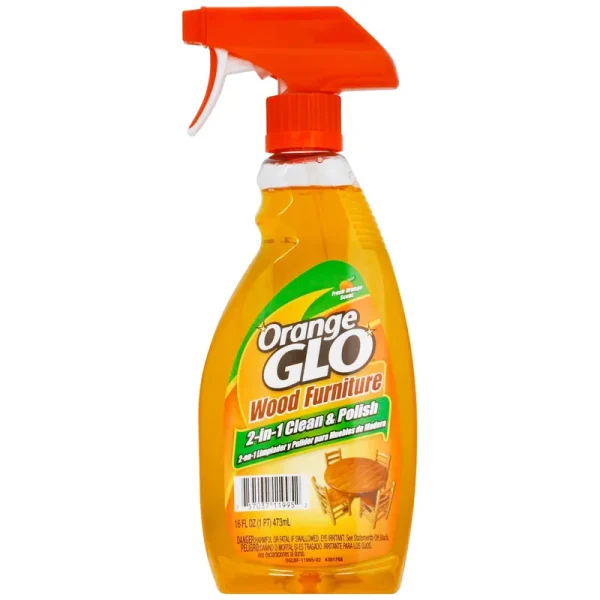 Orange Glo Clean & Polish, 2-in-1, Wood Furniture, Fresh Orange Scent - 16 fl oz