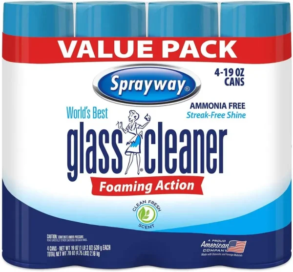 Sprayway 443331 Ammonia Free Glass Cleaner, 19 oz. (4-Pack) (Packaging May Vary) (4 CASE)