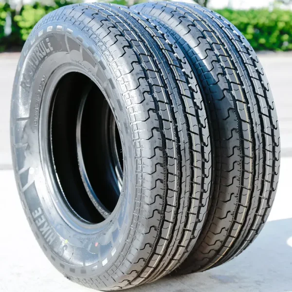 Pair of 2 Roundrule ST Hikee Semi - Steel ST205/75R15 205/75R15 107/102 L D 8 Ply Trailer Tires