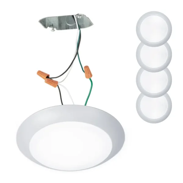 WAC Lighting FM-306-930JB-4 Pack of 4 Disc 7"W LED Flush Mount - White