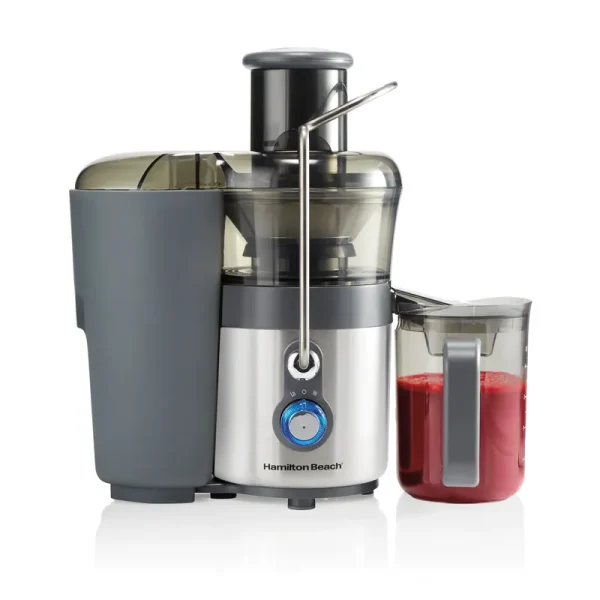 Hamilton Beach Big Mouth Easy Clean Juicer Machine for Fruits and Vegetables with Extra Large Chute, Extractor de Jugos, Stainless Steel
