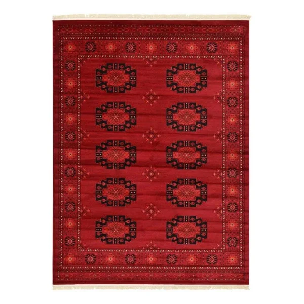 Unique Loom Tekke Red 10 ft Runner Area Rug