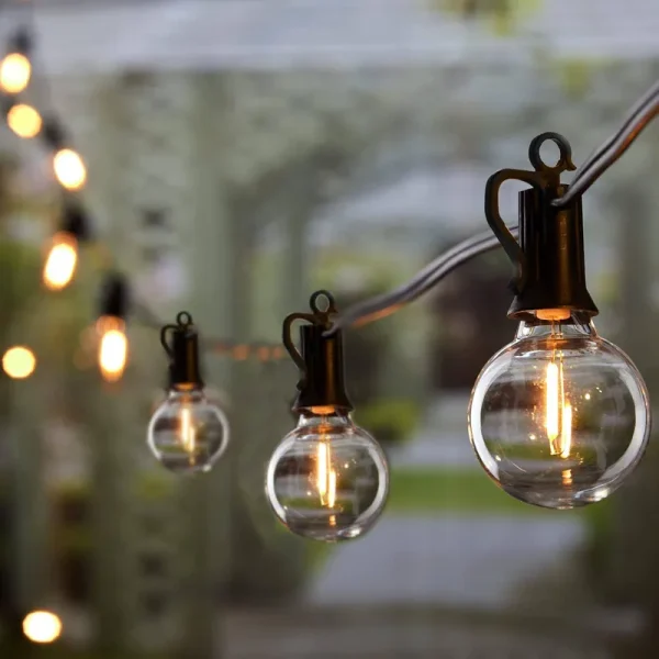 Brightown Outdoor String Lights - 50 ft Waterproof Connectable Dimmable LED Patio Lights with 25 G40 Globe Bulbs, All Weatherproof Hanging Lights for