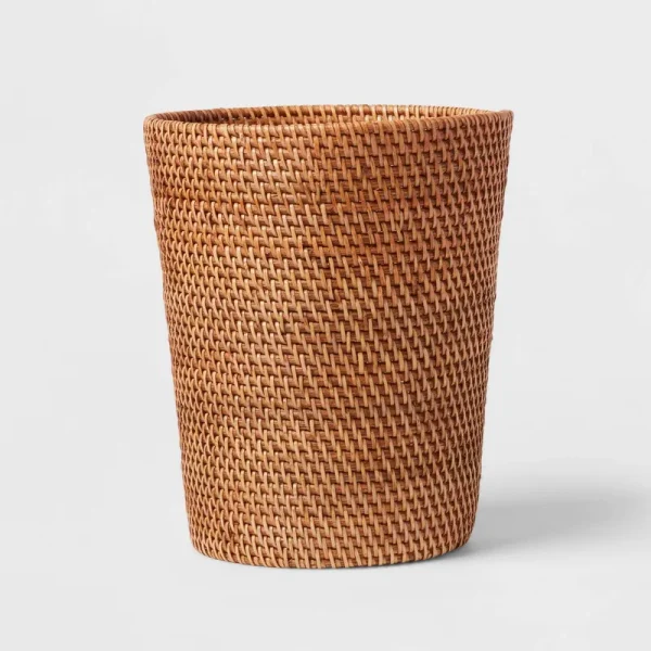 Threshold Rattan Light Brown Wastebasket | Target