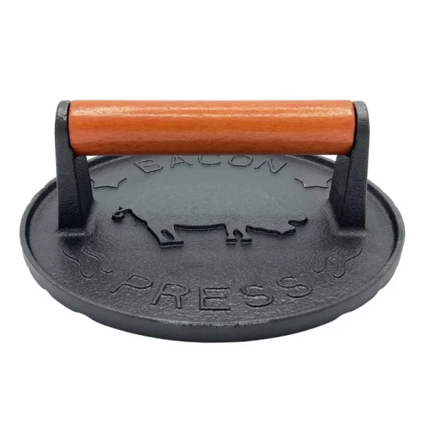 Vivicreate 7 inch Diameter Griddle Press, Bacon Press, Grill Press, Burger Press,Meat Press, Cast Iron Grill Press, Barbecue Press, Iron Press with W