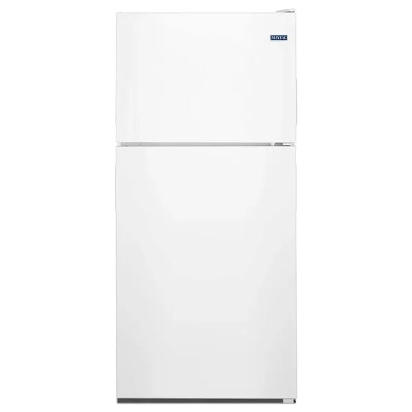 Maytag 33-Inch Wide Top Freezer Refrigerator with PowerCold Feature- 21 Cu. Ft. MRT311FFFH - White