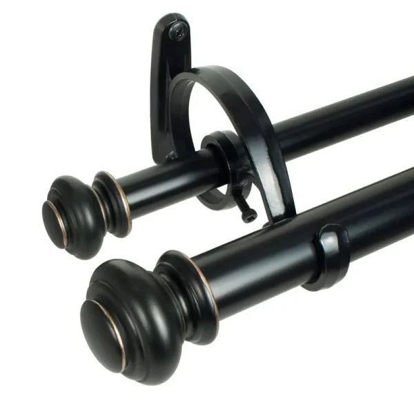 Decopolitan 1 inch Urn Double Curtain Rod Set Bronze