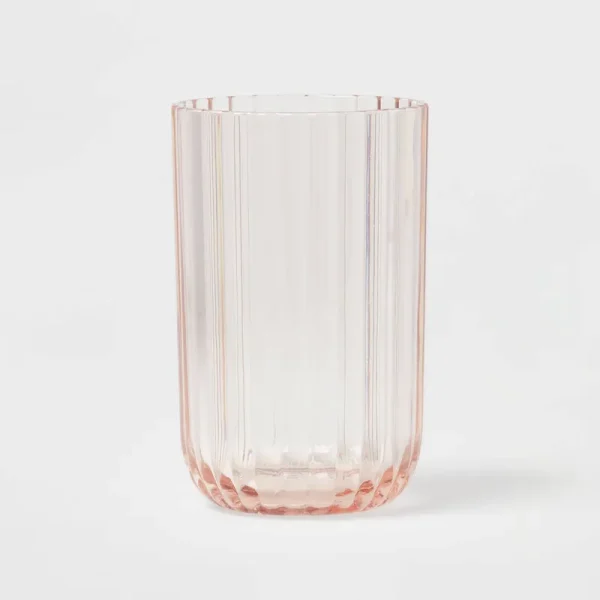 16oz Plastic Ribbed Tall Tumbler Pink - Threshold
