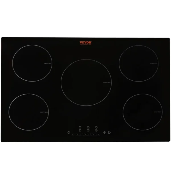VEVOR Electric Cooktop, 5 Burners, 30'' Induction Stove Top, Built-In Magnetic C