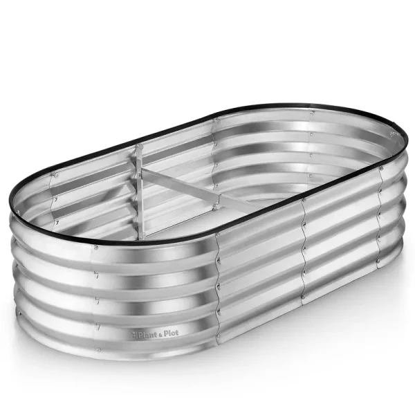 Plant & Plot Galvanized Raised Garden Beds Outdoor // 4�G2�G1 ft Planter Raised Beds for Gardening, Vegetables, Flowers // Large Metal Garden B, Metal