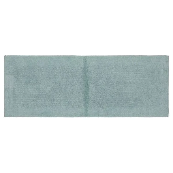 Sonoma Goods for Life Cotton Reversible Solid Border Bath Rug Runner Turquoise/Blue 22X60