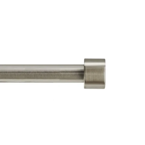 Mainstays 3/4 inch Nickel End Cap Adjustable Single Curtain Rod Set, 30-84 inch, Size: 30'- 84 inch