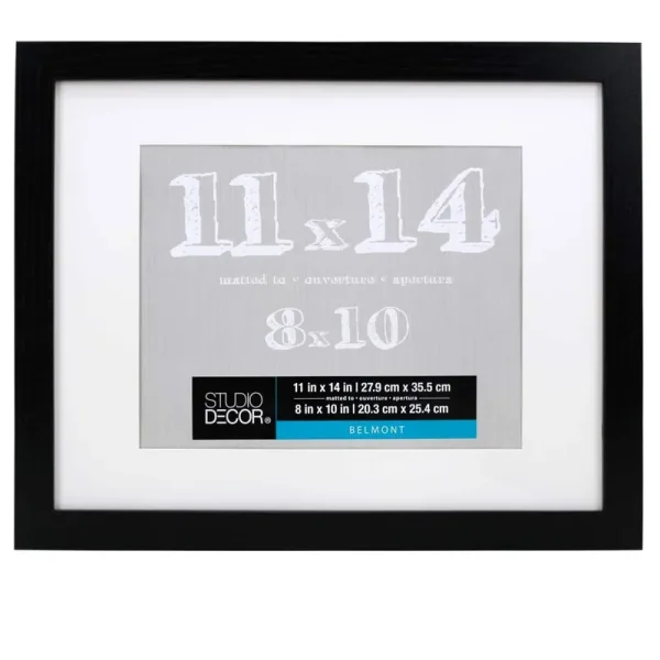 Studio Decor 11" Black Belmont Frame with Mat - Each