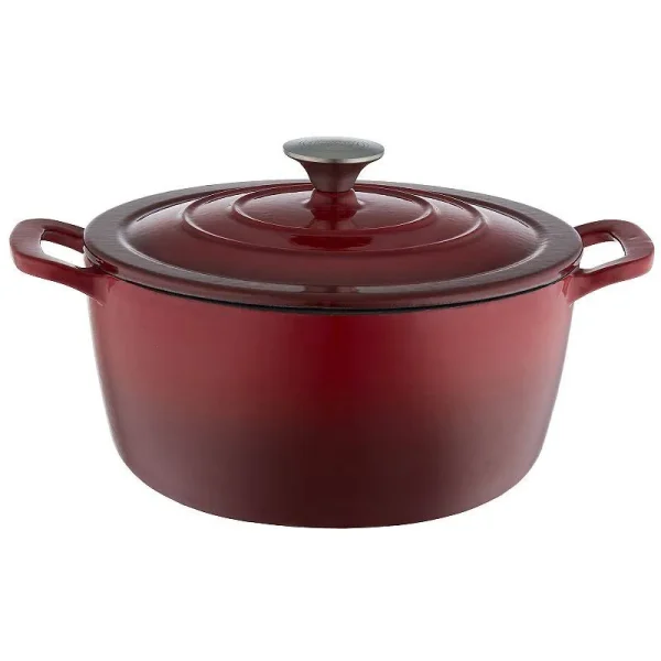 Food Network 7-Qt. Ombre Enameled Cast-Iron Dutch Oven Red