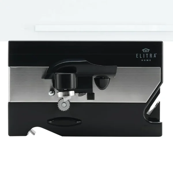 Elitra 3 in 1 Under The Cabinet Electric Can Opener, Blade Sharpener, Bottle Opener - Black