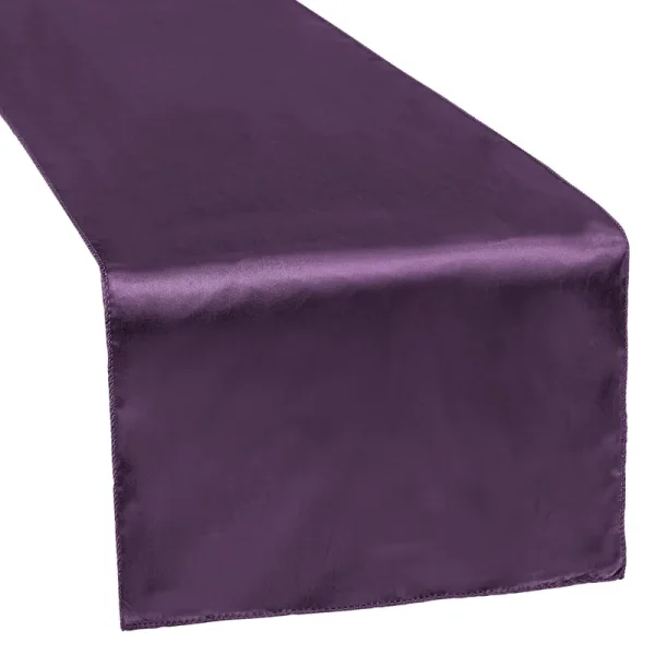 CV Linens Satin Table Runner - Eggplant/Plum