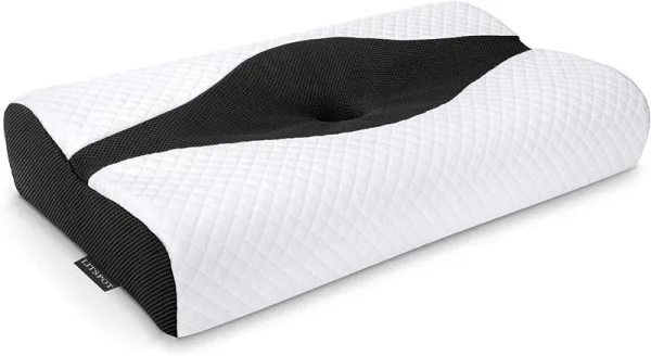 HOMCA Memory Foam Cervical Pillow for Sleeping Neck Pillow for Pain Relief Ergonomic Orthopedic Contour Pillow Support for Side Back Stomach Sleepers