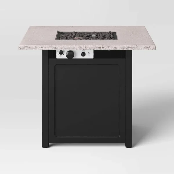 Stacked Stone Liquid Propane Fire Pit - Black - Threshold