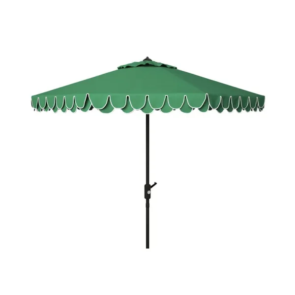 Iago 100.79'' Outdoor Umbrella Birch Lane Fabric Color: Hunter Green, Frame Color: Brown
