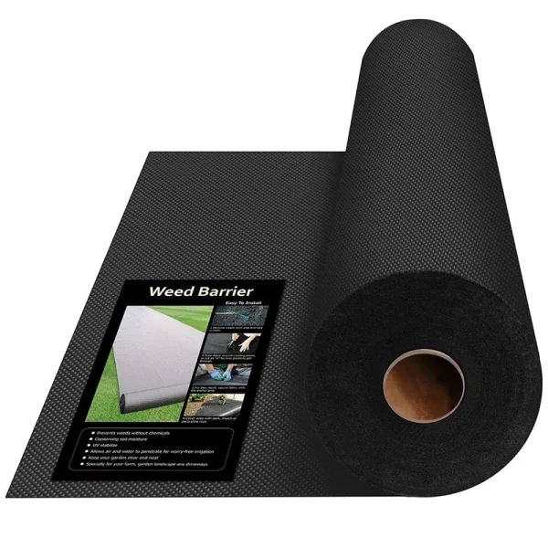 Keeswin 31.5in x 100ft Heavy Duty Garden Weed Barrier, Garden Landscape Fabric Weeds Control for Flower Bed, Mulch, Edging, Garden Stakes, Heavy