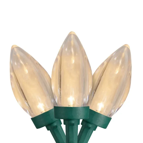 Northlight 25 Warm White LED C9 Christmas Lights - 16 ft Green Wire