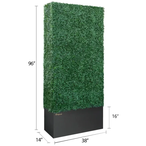 Artigwall Hedge Wall - Boxwood Hedge in Planter Box Generation 3, 38" / 96"