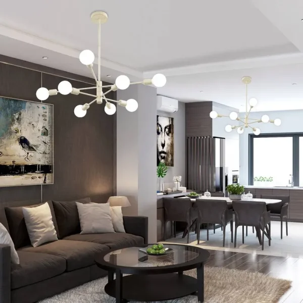 Glenarm 8-Light Modern Sputnik Sphere Chandelier George Oliver Finish: White Rubbed Gold