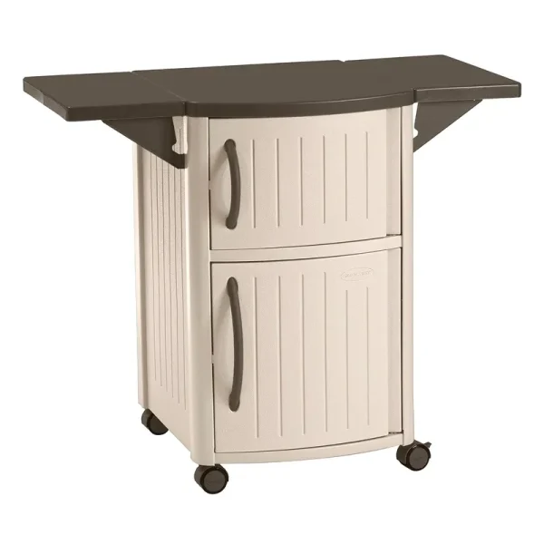 Suncast DCP2000 Outdoor Prep Station Cart, Taupe