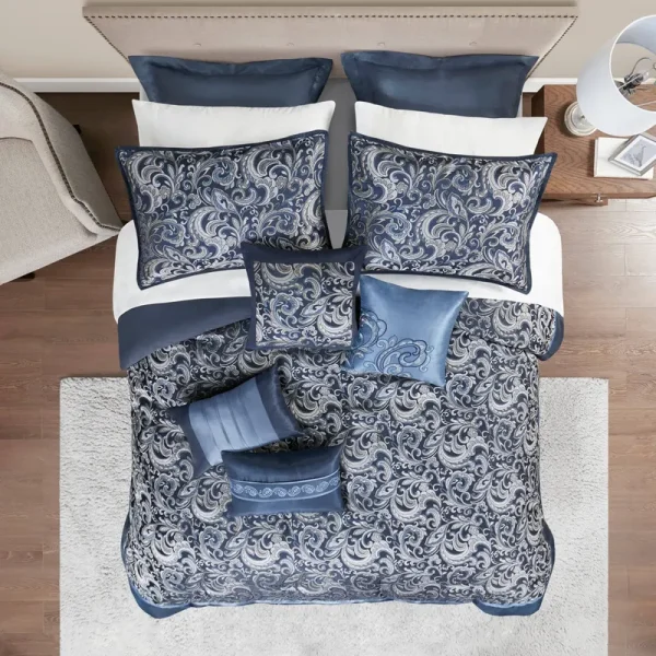Madison Park Essentials - Brystol 24 Piece Room in A Bag - King - Navy