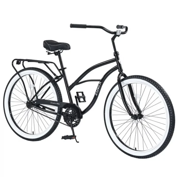 Single Speed Bicycles 26"inch, Steel Frame, Wide Wheels for Stability, Rear Coaster Brakes, Multiple Colors Men'S Beach Cruiser Bike