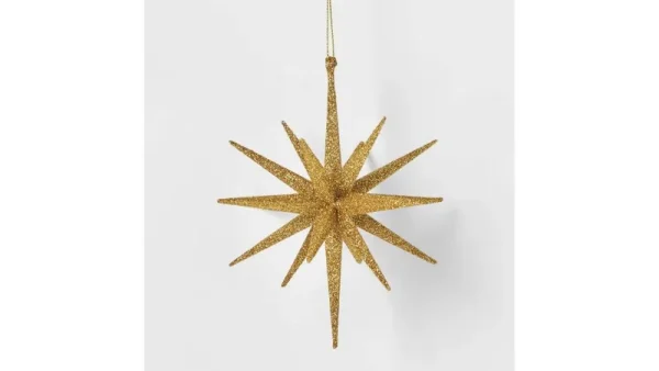 Plastic Spike Starburst Christmas Tree Ornament Gold - Wondershop