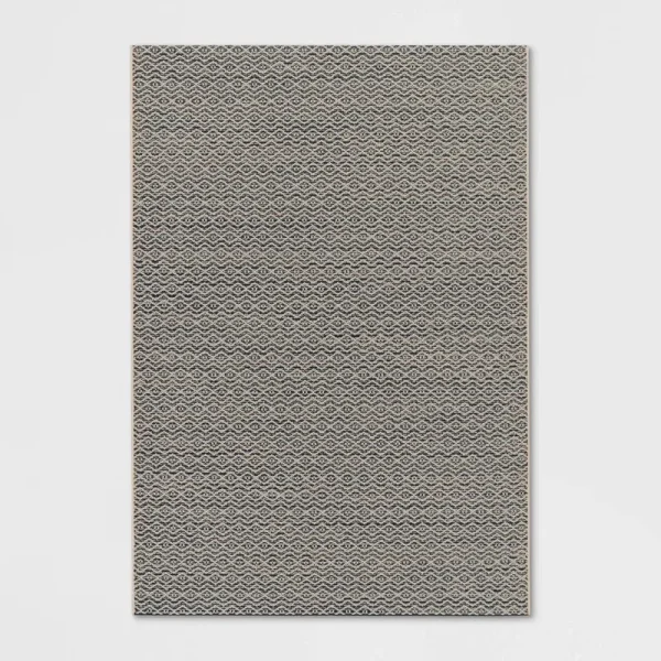 7'10"x10' Prisma Diamond Rectangular Outdoor Rug Black - Threshold