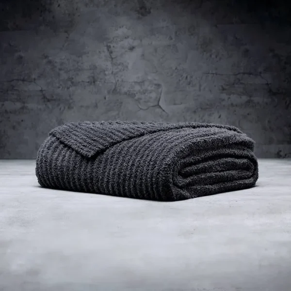 LUXOME Ultra Plush Throw Blanket | Super Soft | 50"x70" | Viscose from Bamboo Blend | Charcoal (Dark Grey)