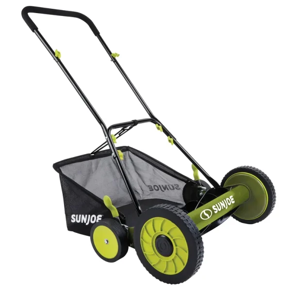 Sun Joe Manual Reel Mower with Grass Catcher, Black
