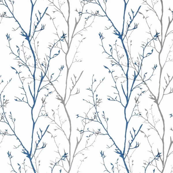 WENMER Tree Contact Paper 17.7�� x 394�� Grey Blue Branches Wallpaper Peel and Stick Tree Wallpaper Self-Adhesive Branches Contact Paper Removable for