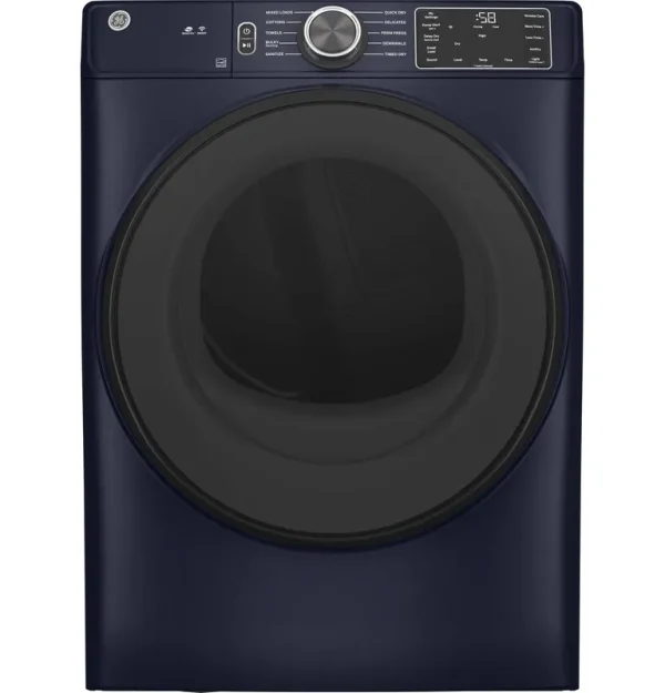 GE 7.8 Cu. ft. Capacity Smart Front Load Electric Dryer with Sanitize Cycle Blue