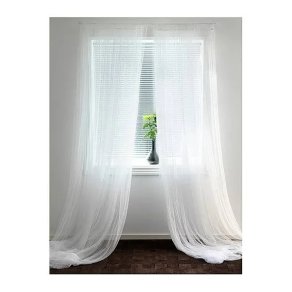 Ikea Sheer Curtains, 1 Pair, White - 280x250 cm