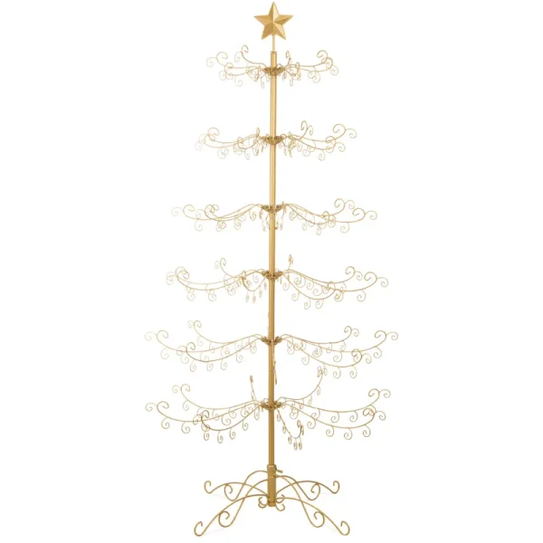Best Choice Products 6ft Wrought Iron Ornament Display Christmas Tree w/ Easy Assembly, Stand - Gold